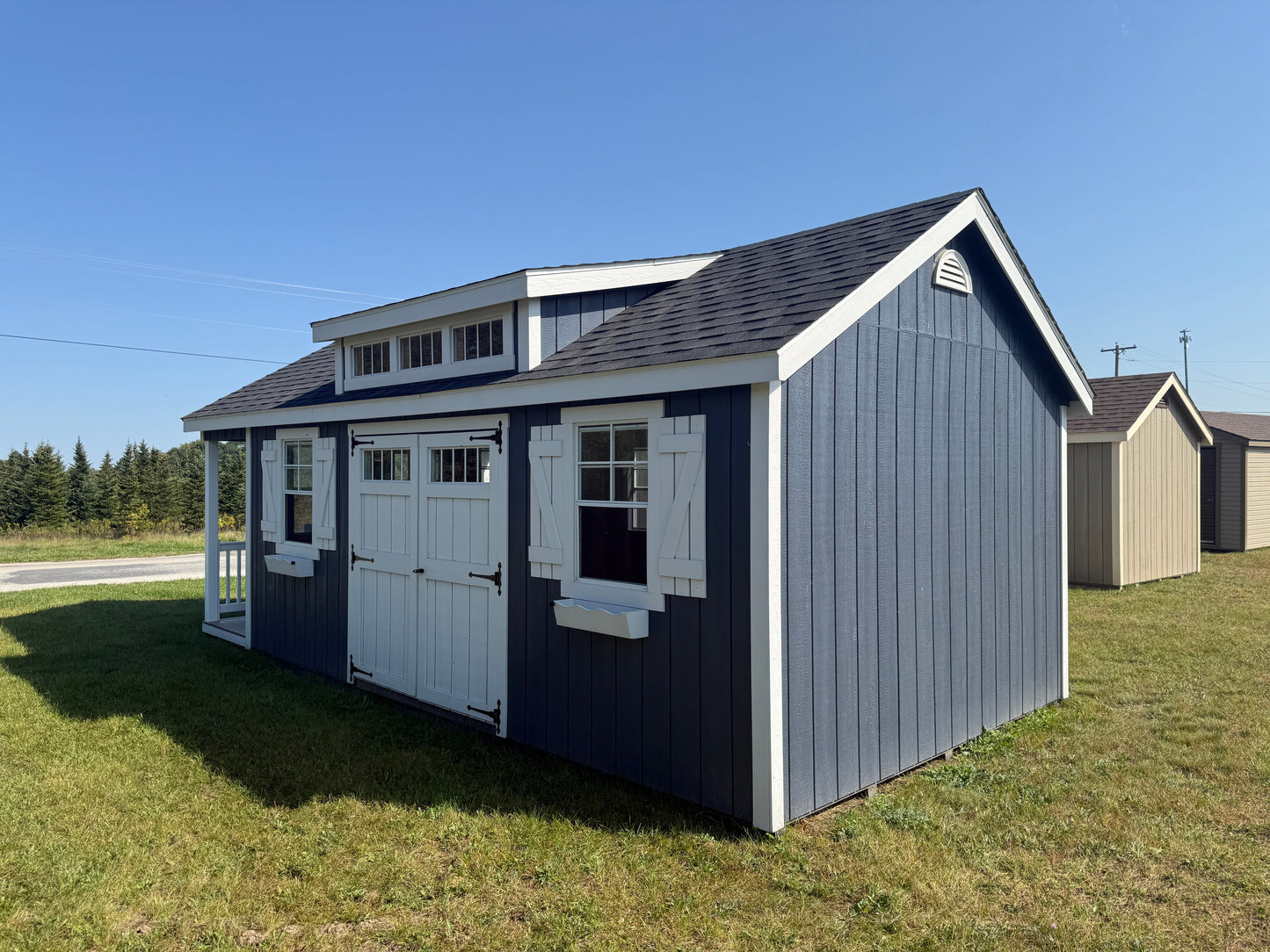 12x24 Painted Cape Cod w/ Dormer & Porch - QP1079