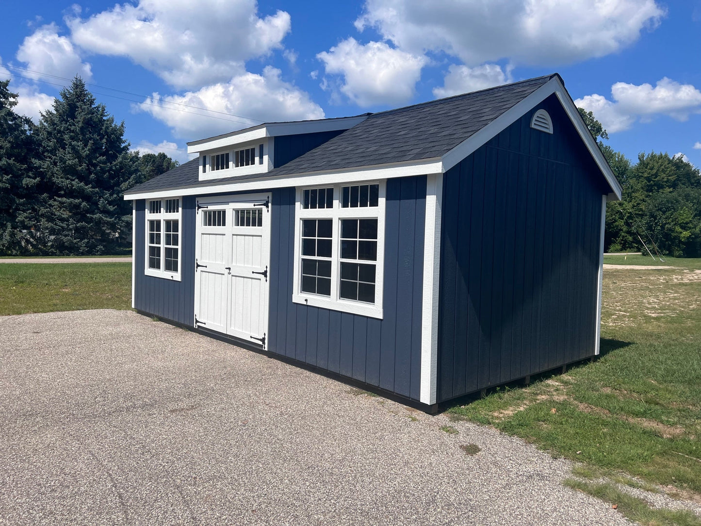 12x24 Painted Cape Cod w/ Deluxe & Dormer - QP324