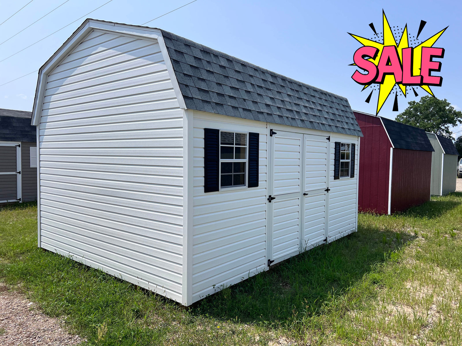 12x16 Vinyl Dutch Barn - QP297 - Ionia Lot - Cedar Rock Barns