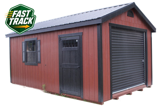 0126118 12x18 Garage Barn-Red Black Black 01
