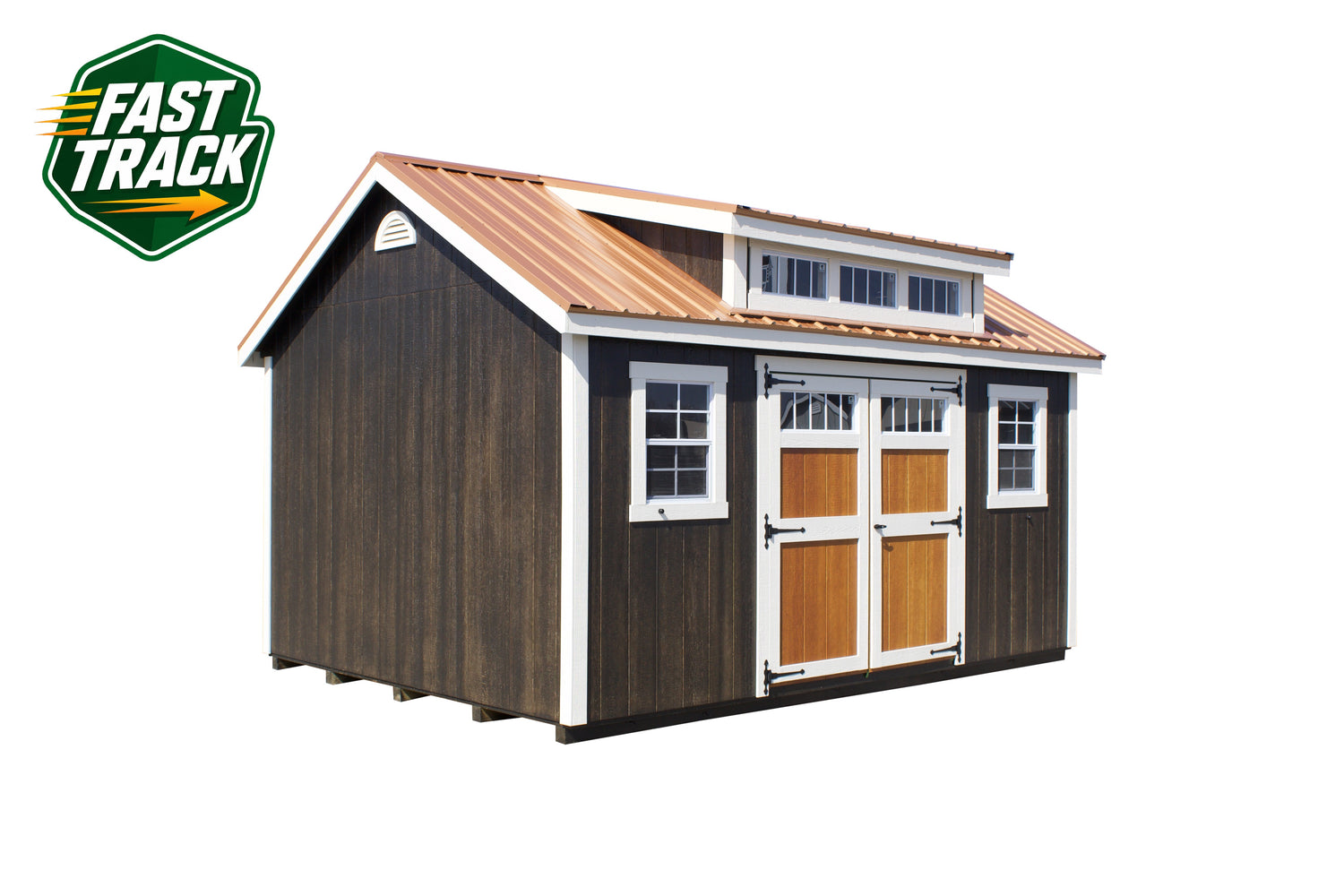 12x16 Stained Cape Cod - Fast Track Building
