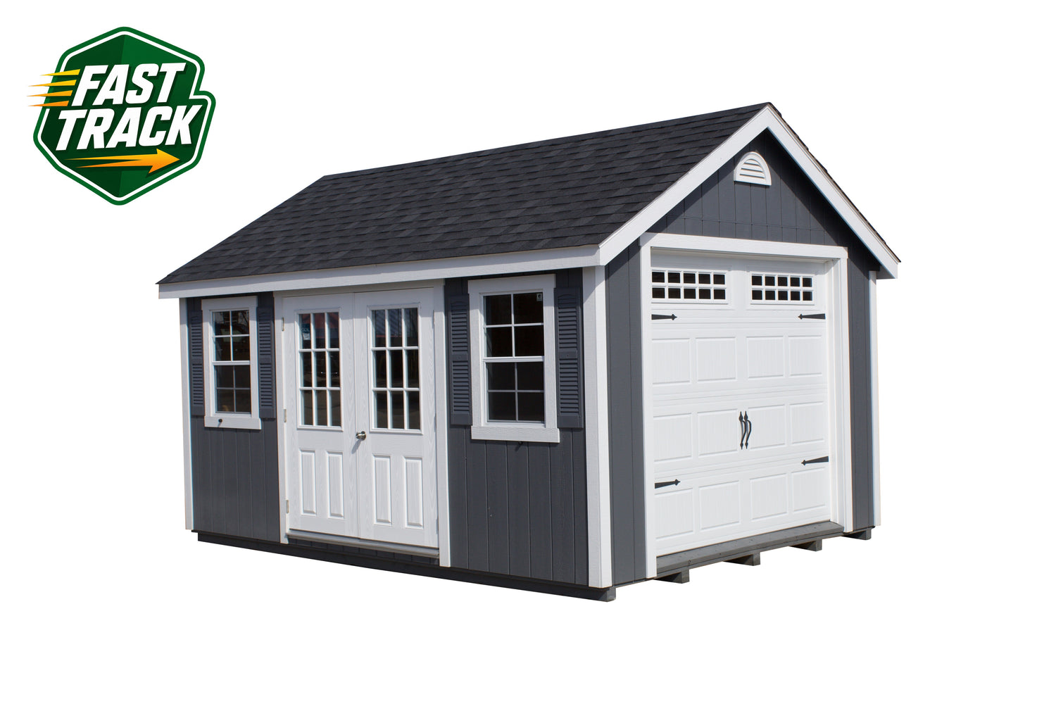 12x16 Painted Cape Cod - Fast Track Building