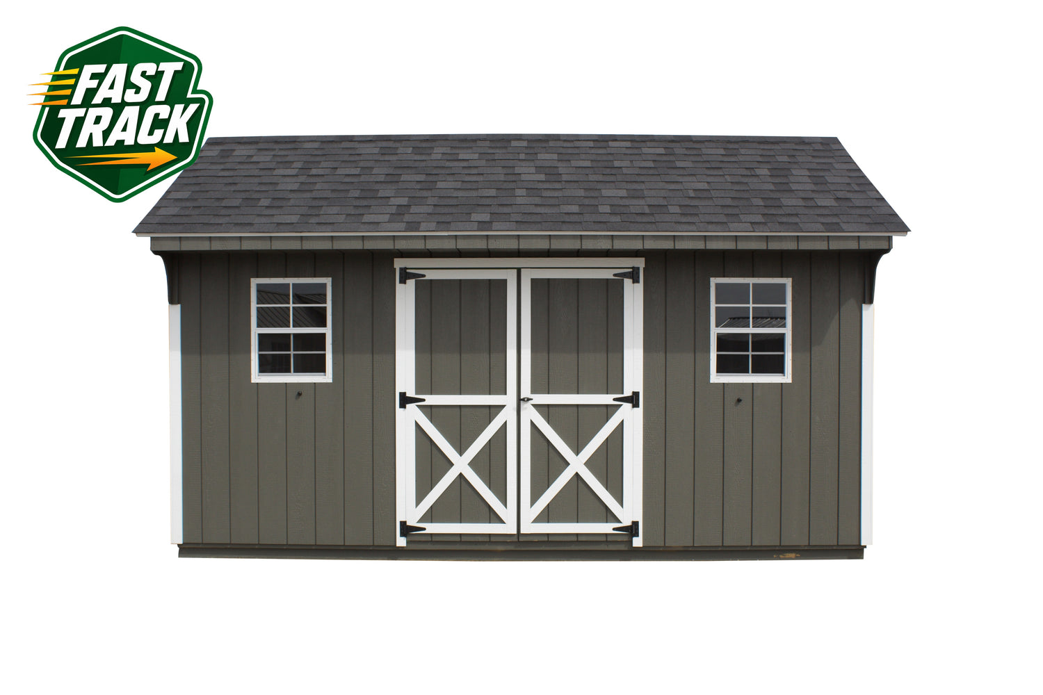 10x16 Painted Carriage House - Fast Track Building