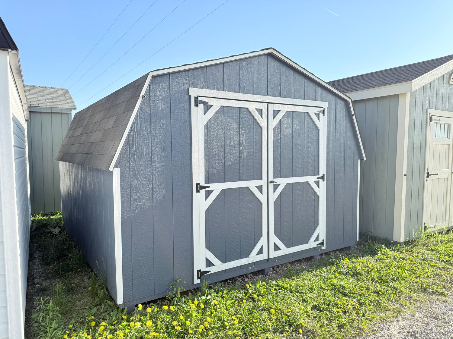 12x12 8' Painted Pro Series - Ionia Lot - Cedar Rock Barns