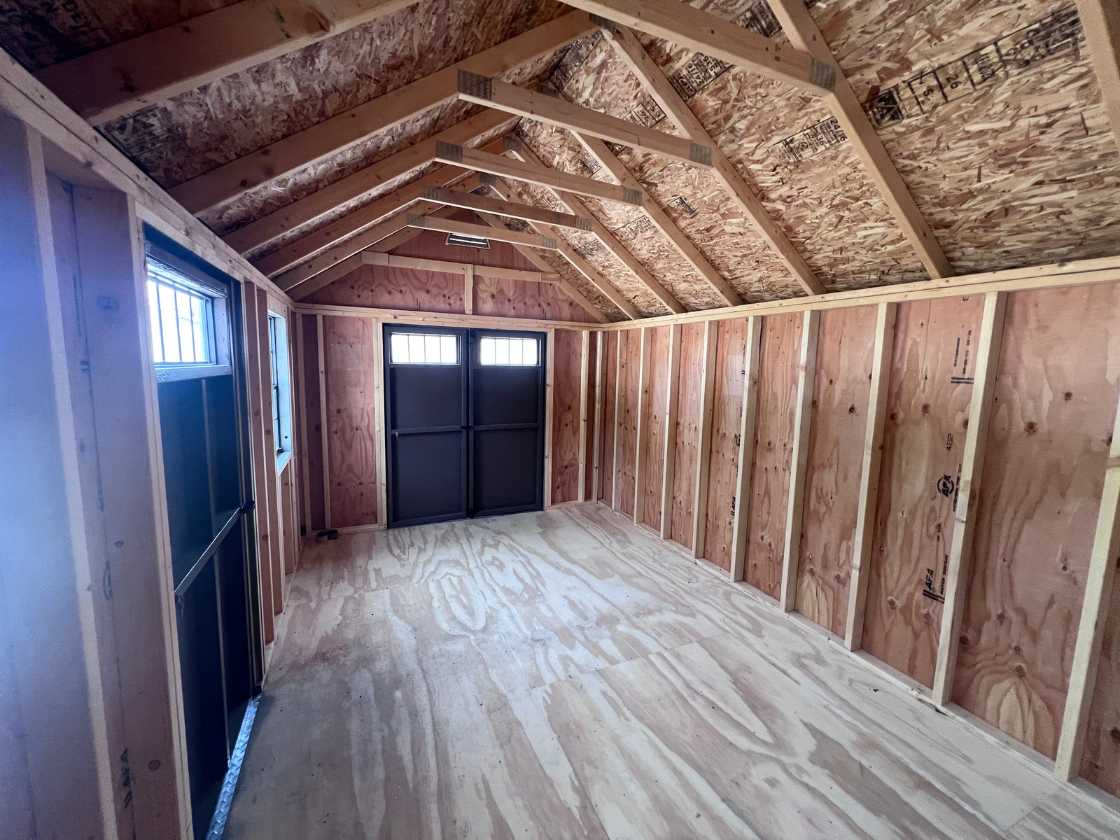 10x16 Painted Deluxe Chalet - QP1072 - Cedar Springs Lot - Cedar Rock Barns