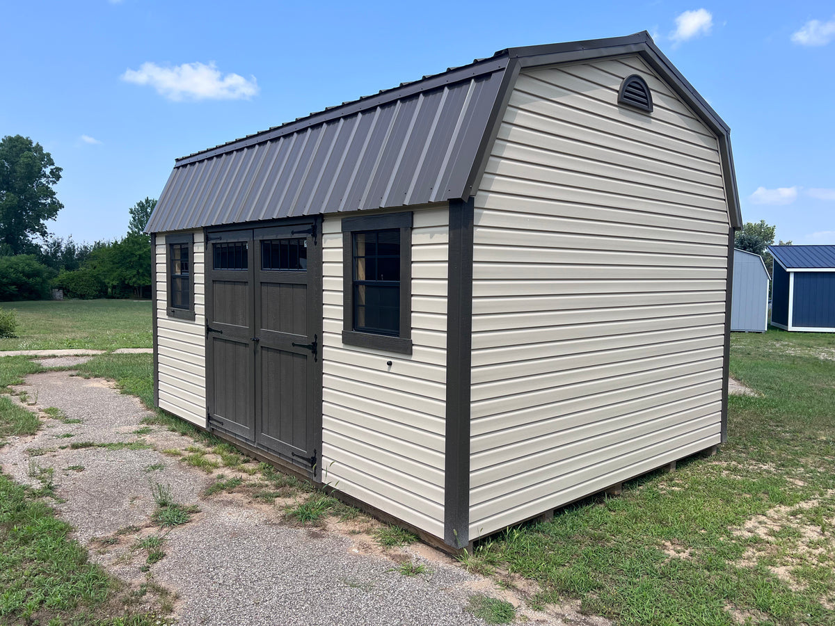 12x16 Vinyl Deluxe Dutch Barn - QP1085 - Wayland Lot - Cedar Rock Barns