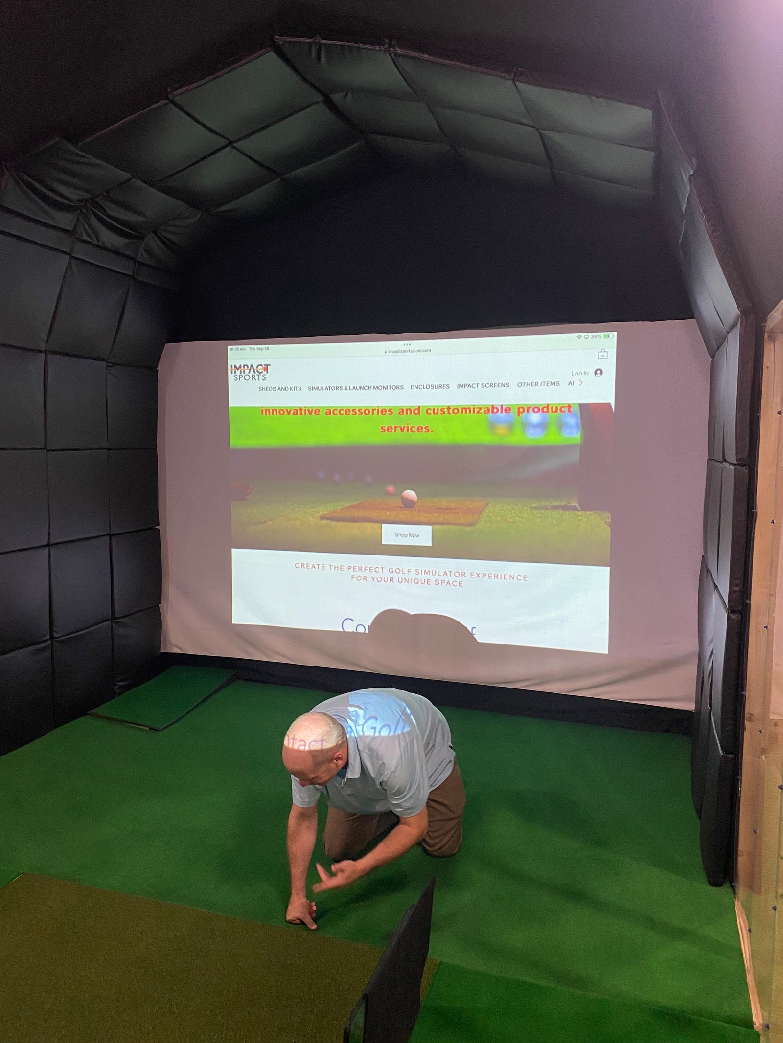 12x18 Painted Dutch Barn - Golf Simulator - Cedar Springs Lot - Cedar Rock Barns