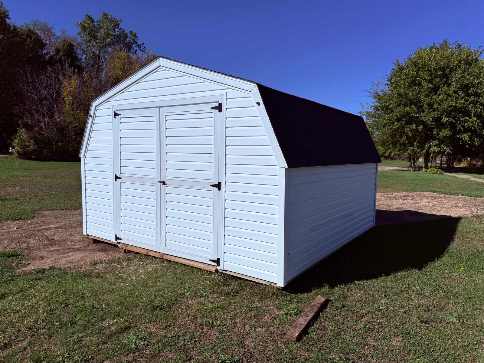 12x12 8' Vinyl Pro Series - Rental Return - Wayland Lot - Cedar Rock Barns