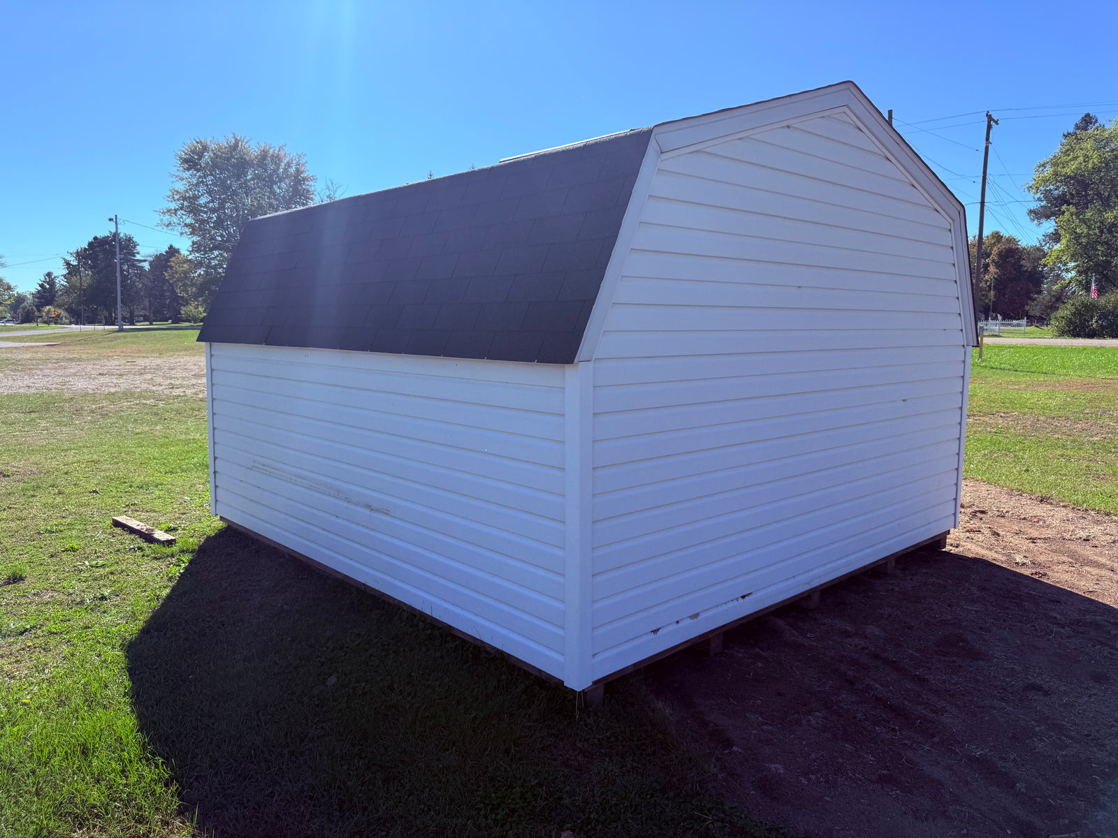 12x12 8' Vinyl Pro Series - Rental Return - Wayland Lot - Cedar Rock Barns