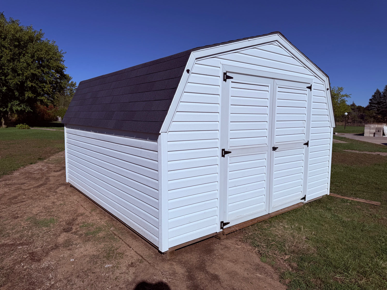 12x12 8' Vinyl Pro Series - Rental Return - Wayland Lot - Cedar Rock Barns