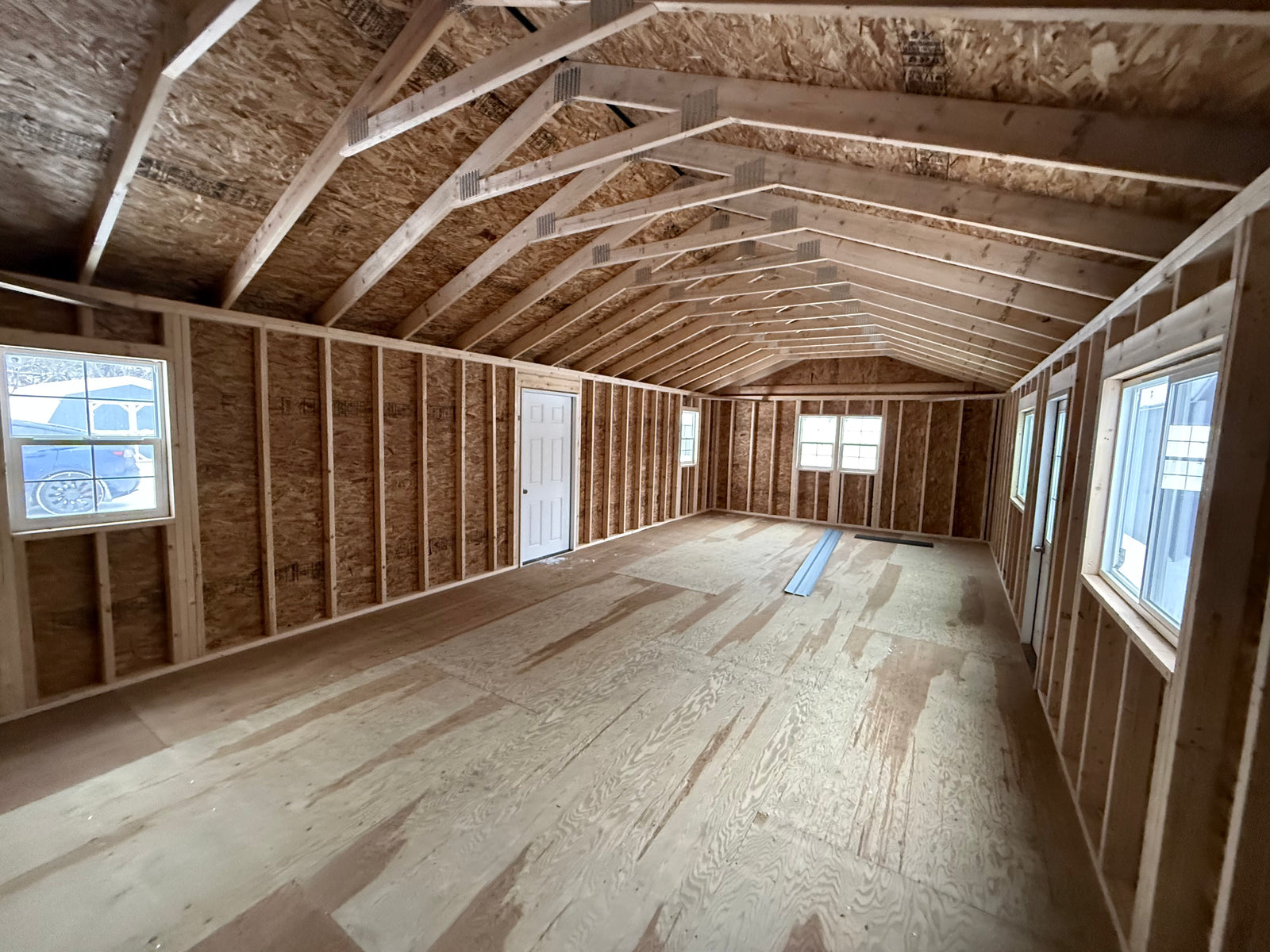 16x32 Vinyl Garage - Rental Return - Cedar Springs Lot - Cedar Rock Barns
