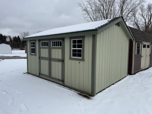 12x16 Painted Deluxe Cottage Workshop - Wayland Lot - Cedar Rock Barns