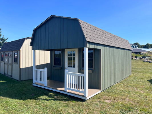 12x24 Painted Dutch Barn w/ Porch