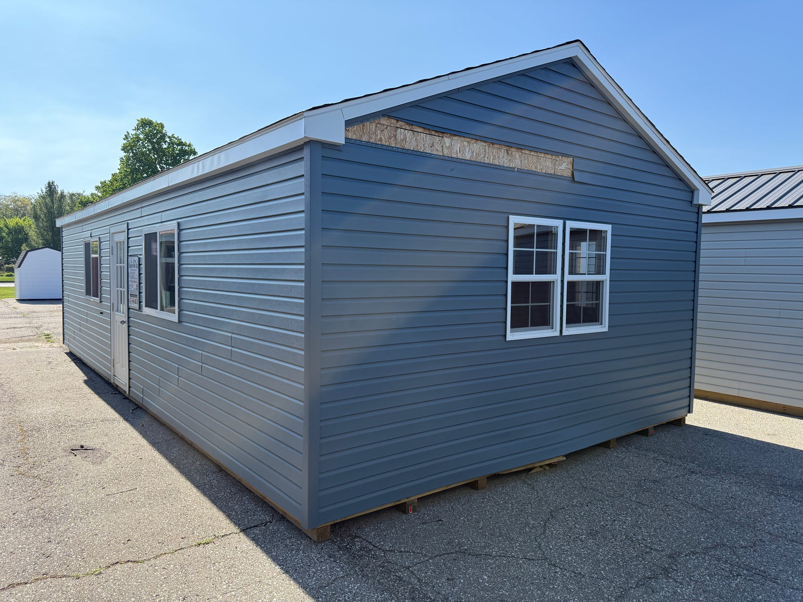 16x32 Vinyl Garage - Rental Return - Cedar Springs Lot - Cedar Rock Barns