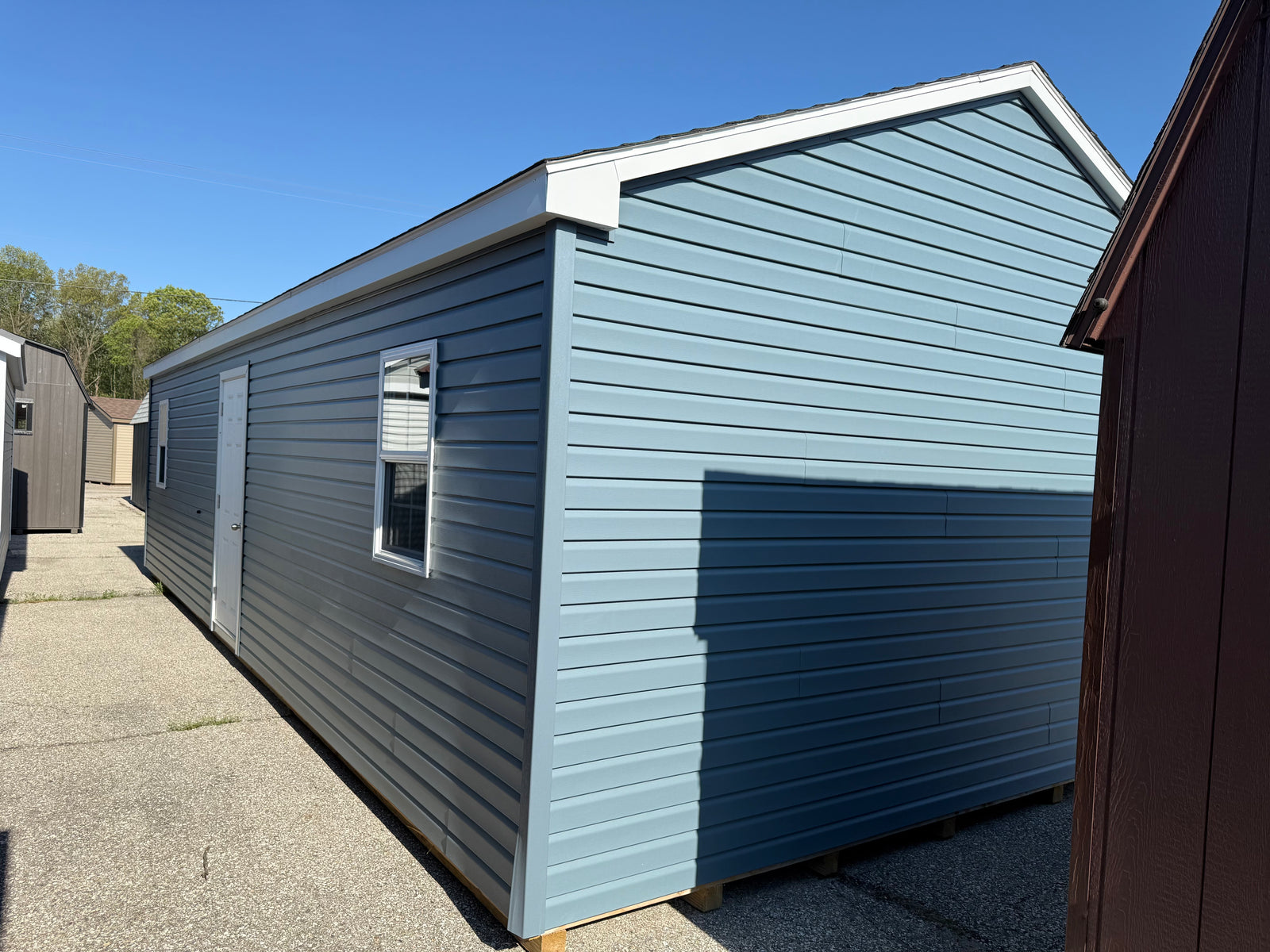16x32 Vinyl Garage - Rental Return - Cedar Springs Lot - Cedar Rock Barns