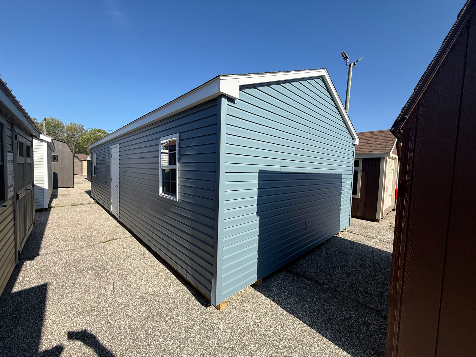 16x32 Vinyl Garage - Rental Return - Cedar Springs Lot - Cedar Rock Barns