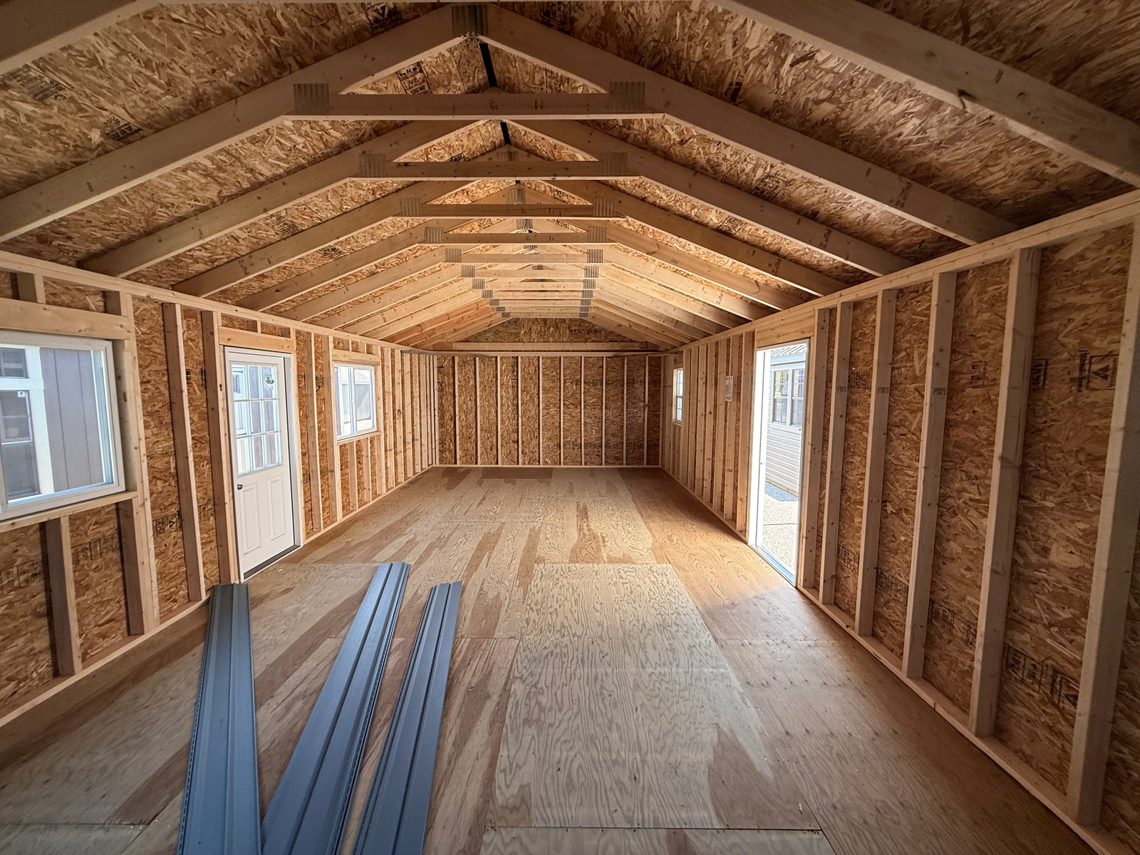 16x32 Vinyl Garage - Rental Return - Cedar Springs Lot - Cedar Rock Barns