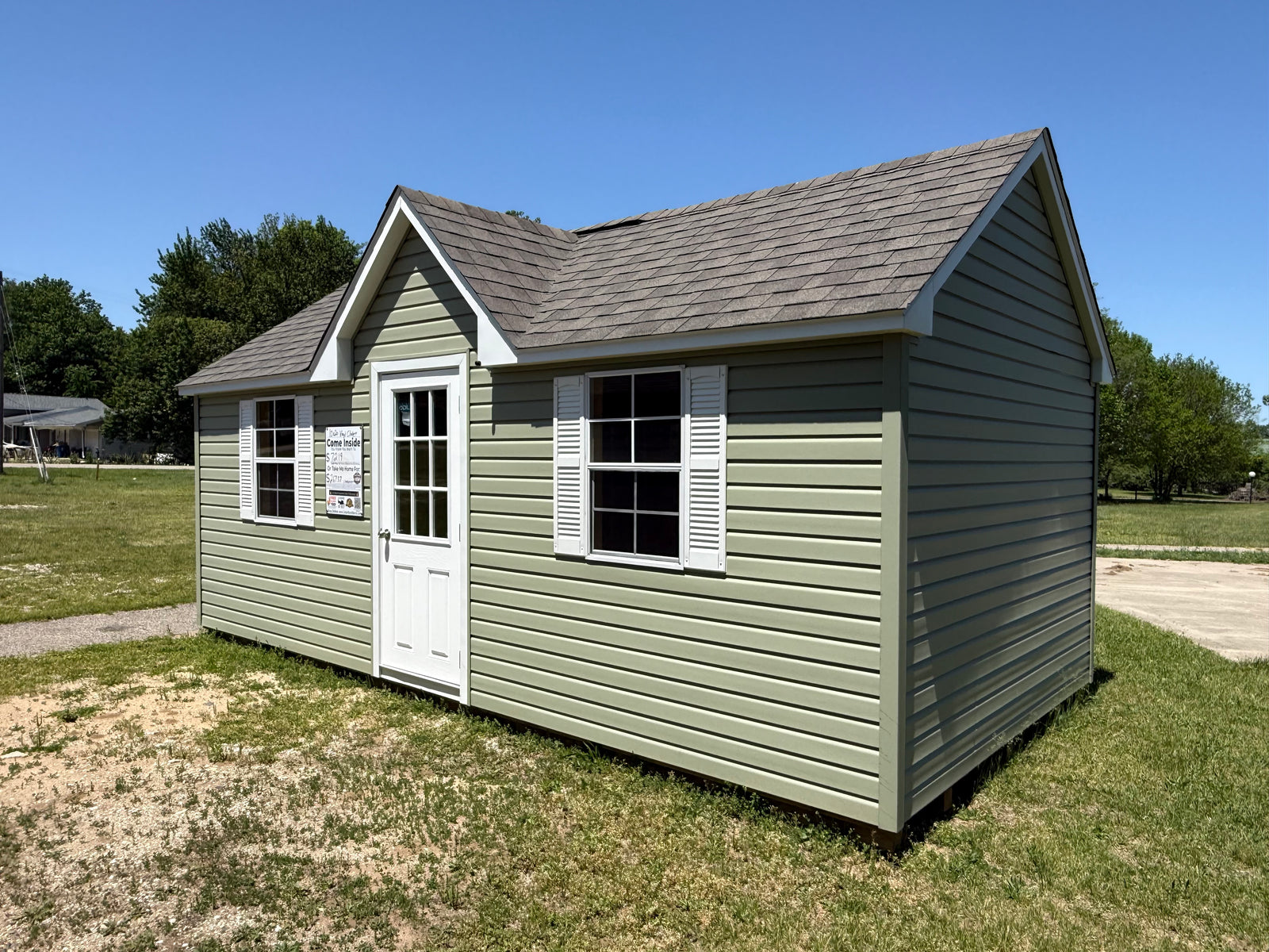 10x20 Vinyl Chalet - Wayland Lot - Cedar Rock Barns