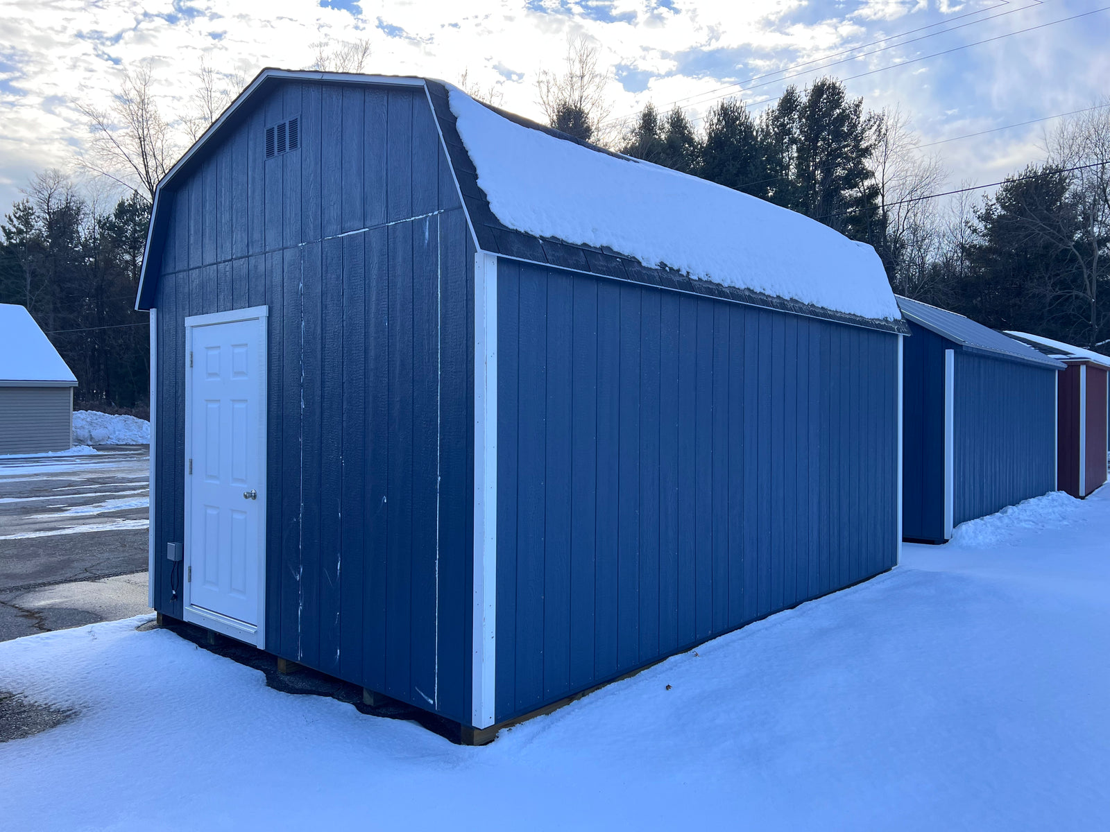 12x18 Painted Dutch Barn - Golf Simulator - Cedar Springs Lot - Cedar Rock Barns