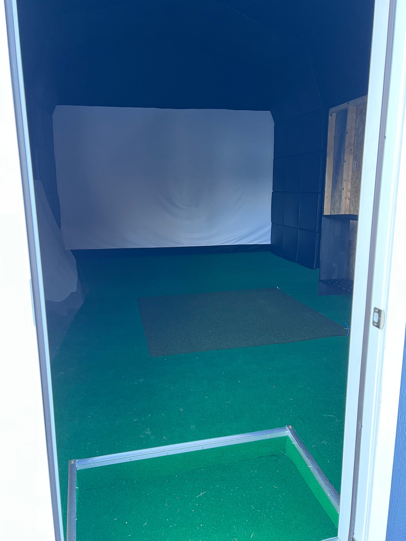 12x18 Painted Dutch Barn - Golf Simulator - Cedar Springs Lot - Cedar Rock Barns
