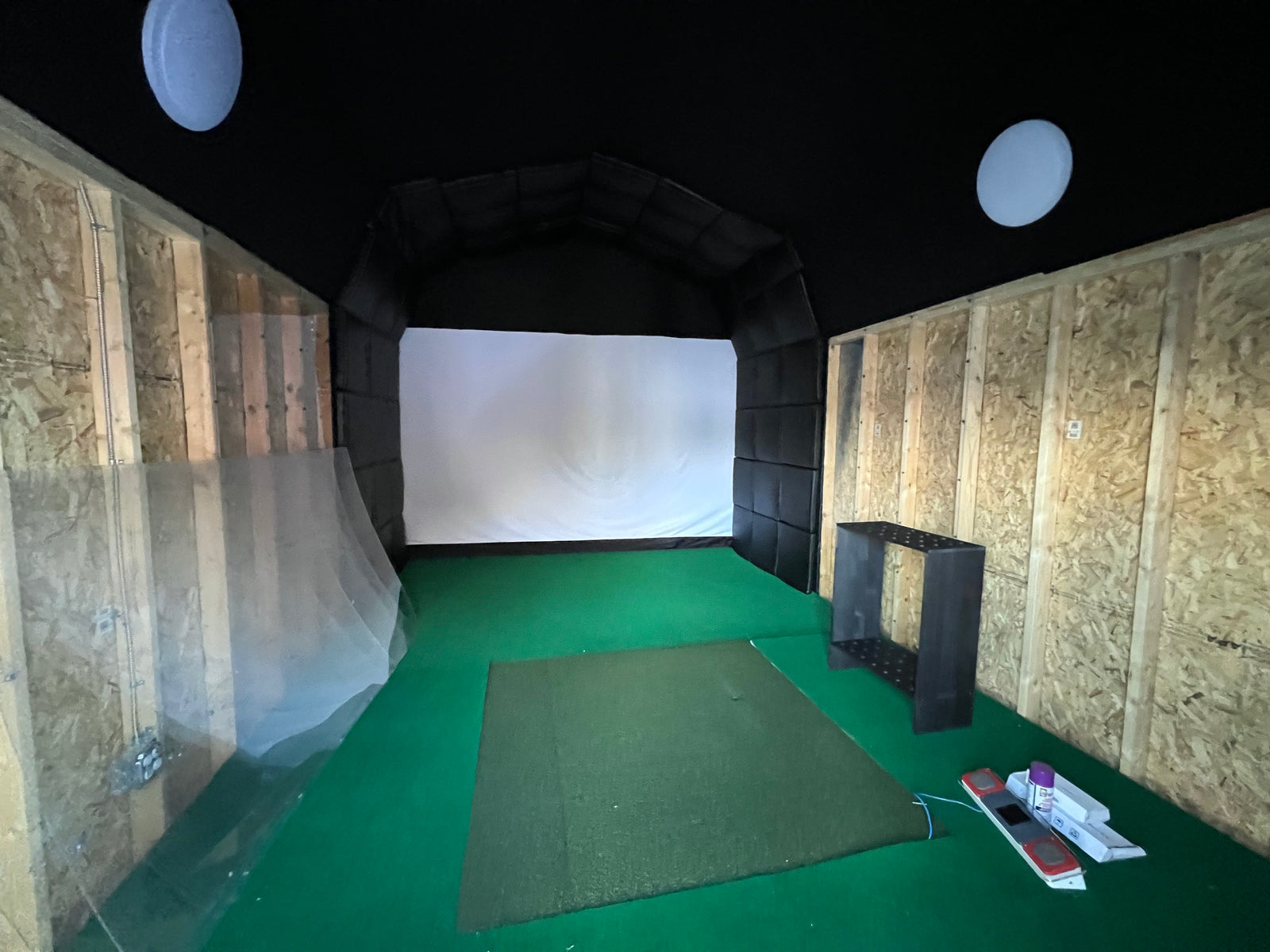 12x18 Painted Dutch Barn - Golf Simulator - Cedar Springs Lot - Cedar Rock Barns
