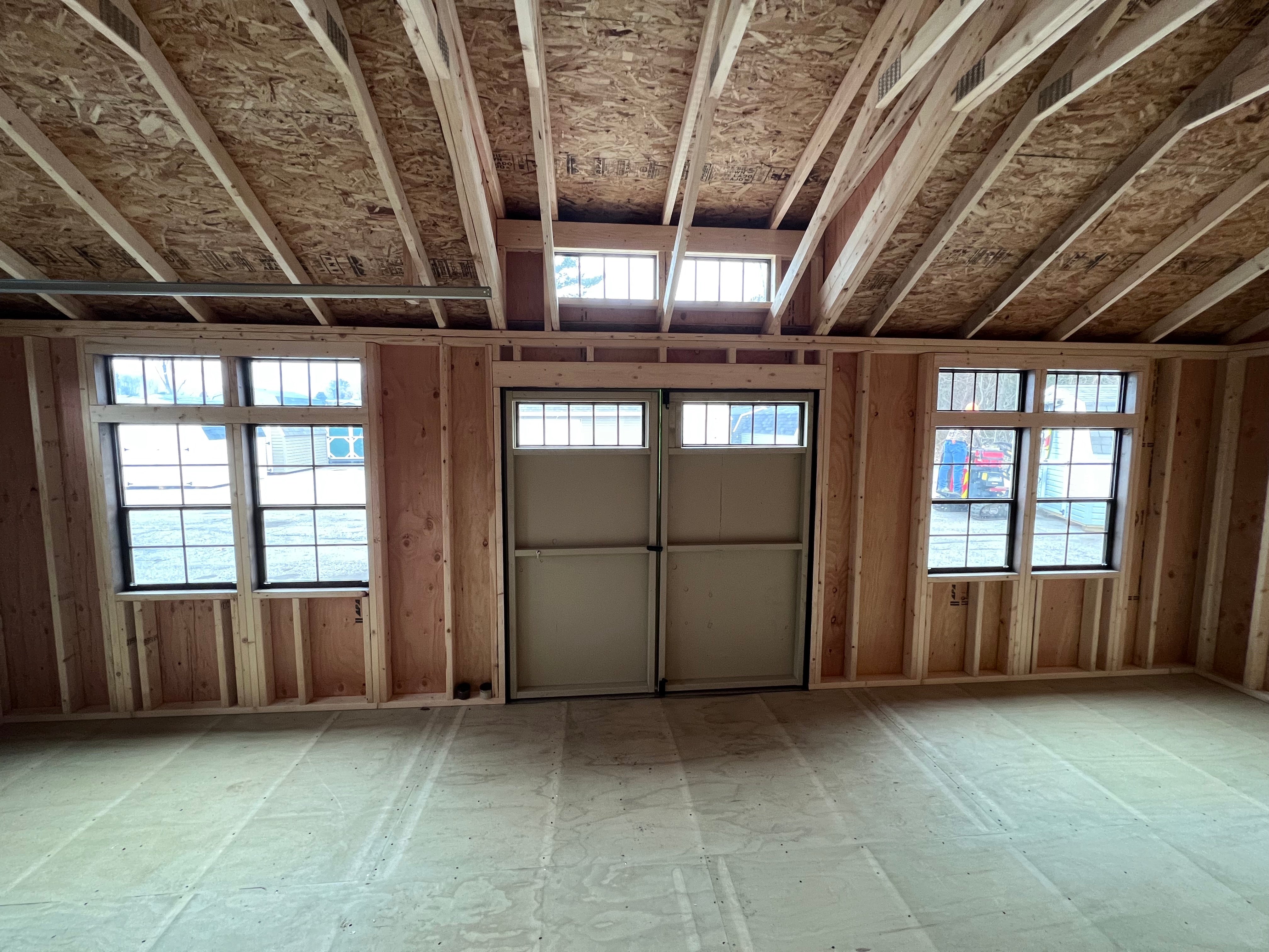 Cape Cod Dormer Interior 12x24 Painted Deluxe Cape Cod Dormer | Cedar Rock Barns – CedarRockBarns