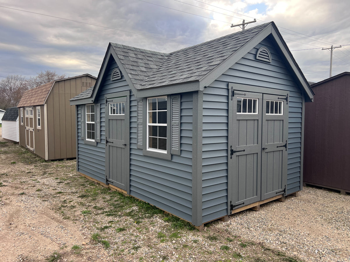 12x16 Vinyl Chalet W/ Deluxe -QP123 - Ionia Lot - Cedar Rock Barns