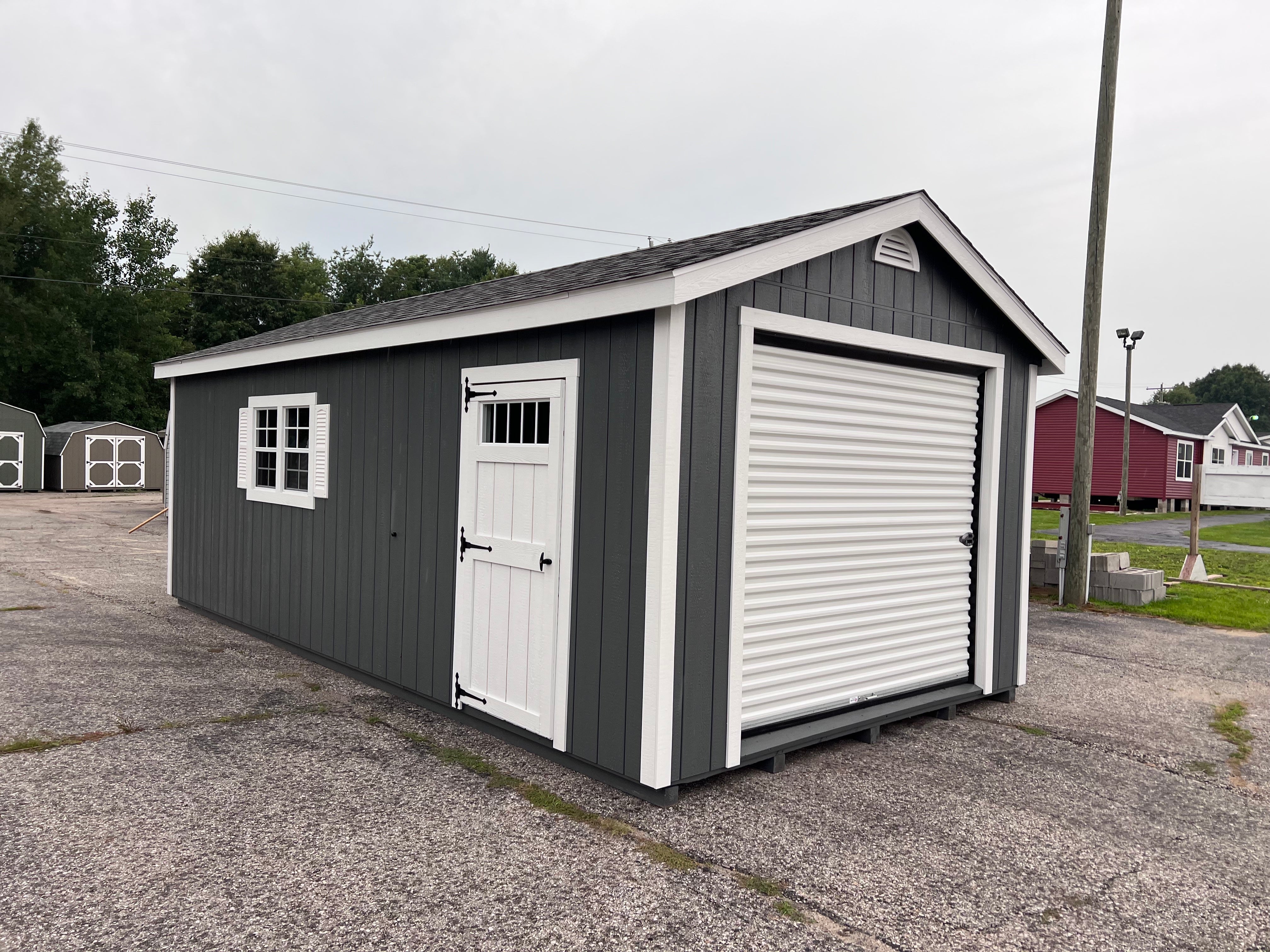 12x24 Painted Garage w/ Deluxe - QP329 – CedarRockBarns