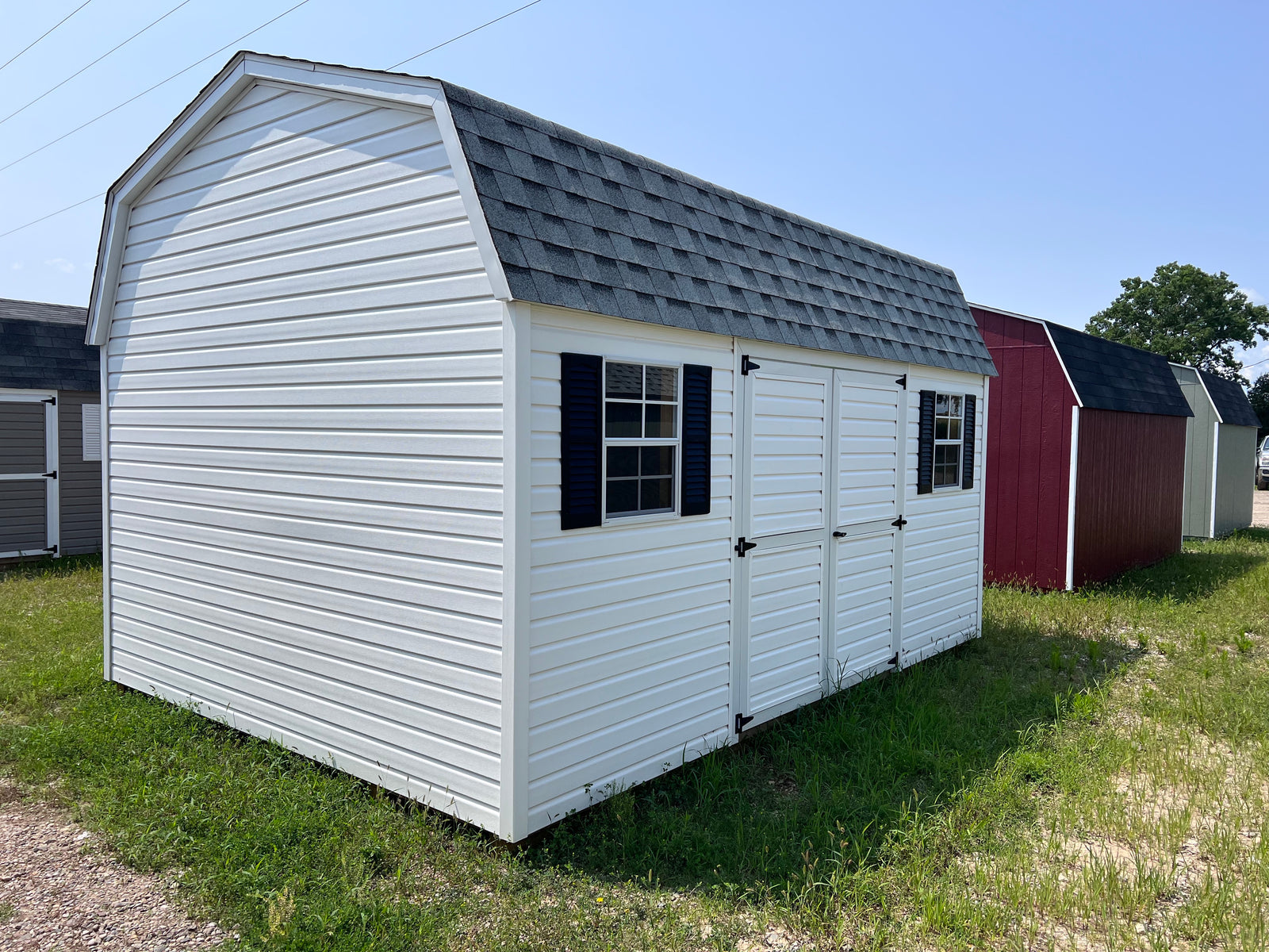 12x16 Vinyl Dutch Barn - QP297 - Ionia Lot - Cedar Rock Barns
