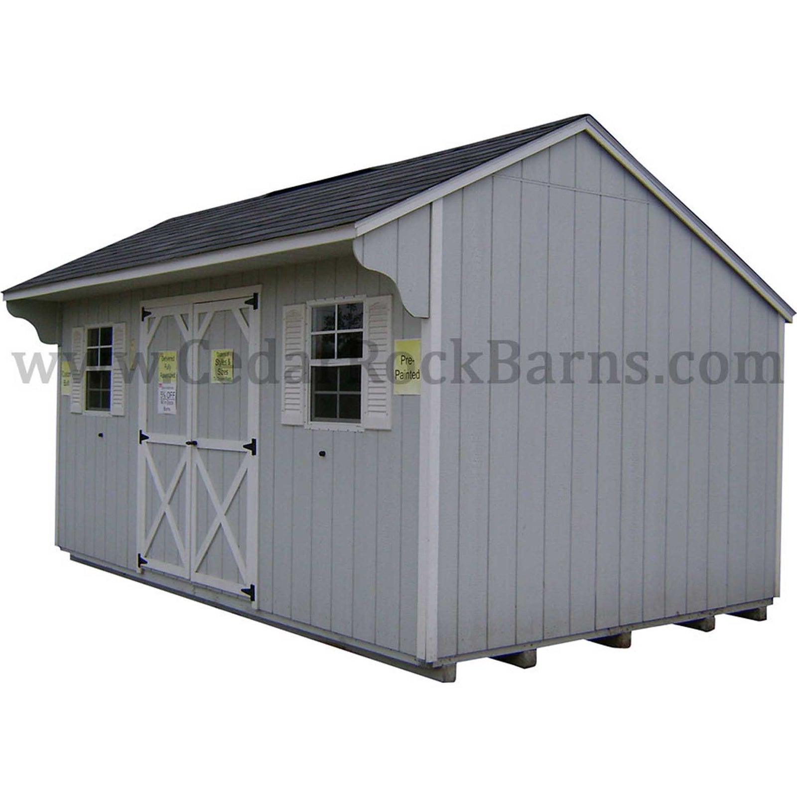 Painted Carriage House Shed | Cedar Rock Barns