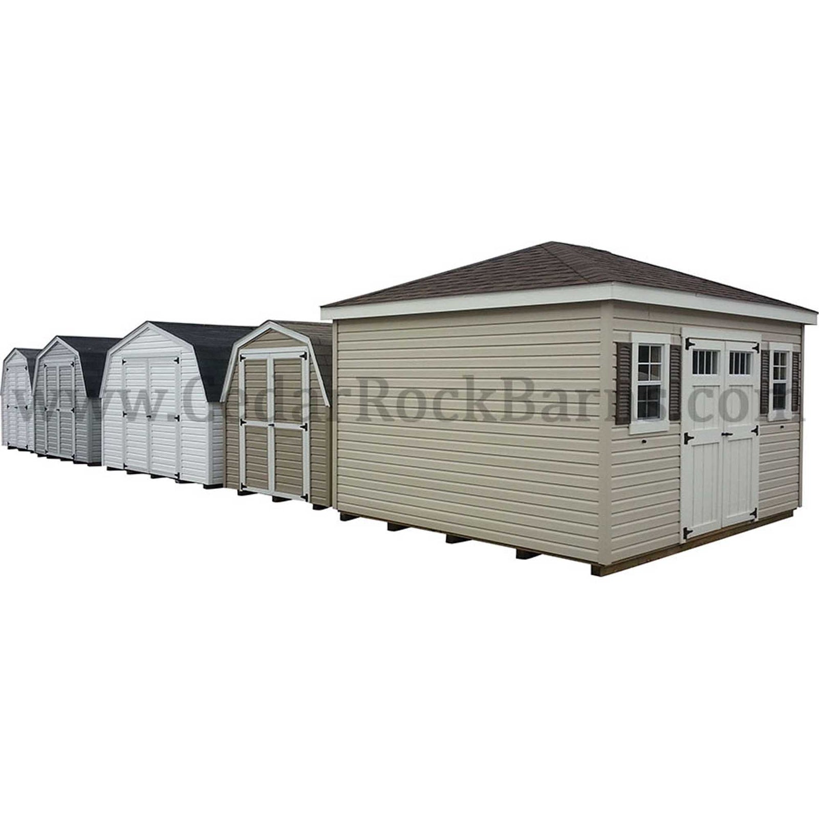 Vinyl Hip Barn Deluxe Shed | Cedar Rock Barns