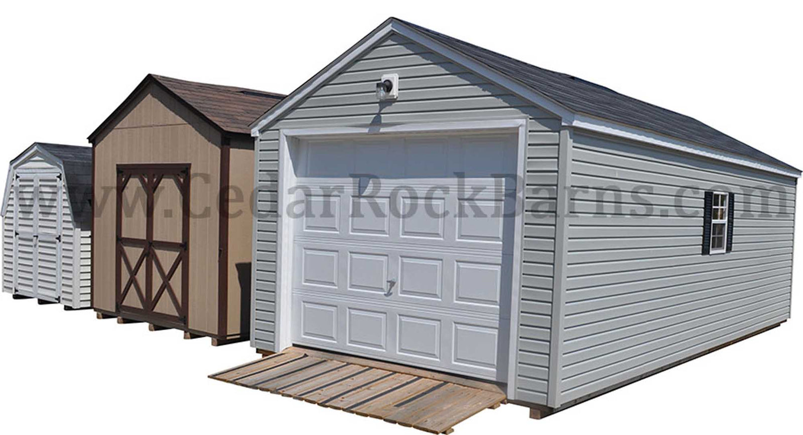 Vinyl Garage Shed | Cedar Rock Barns