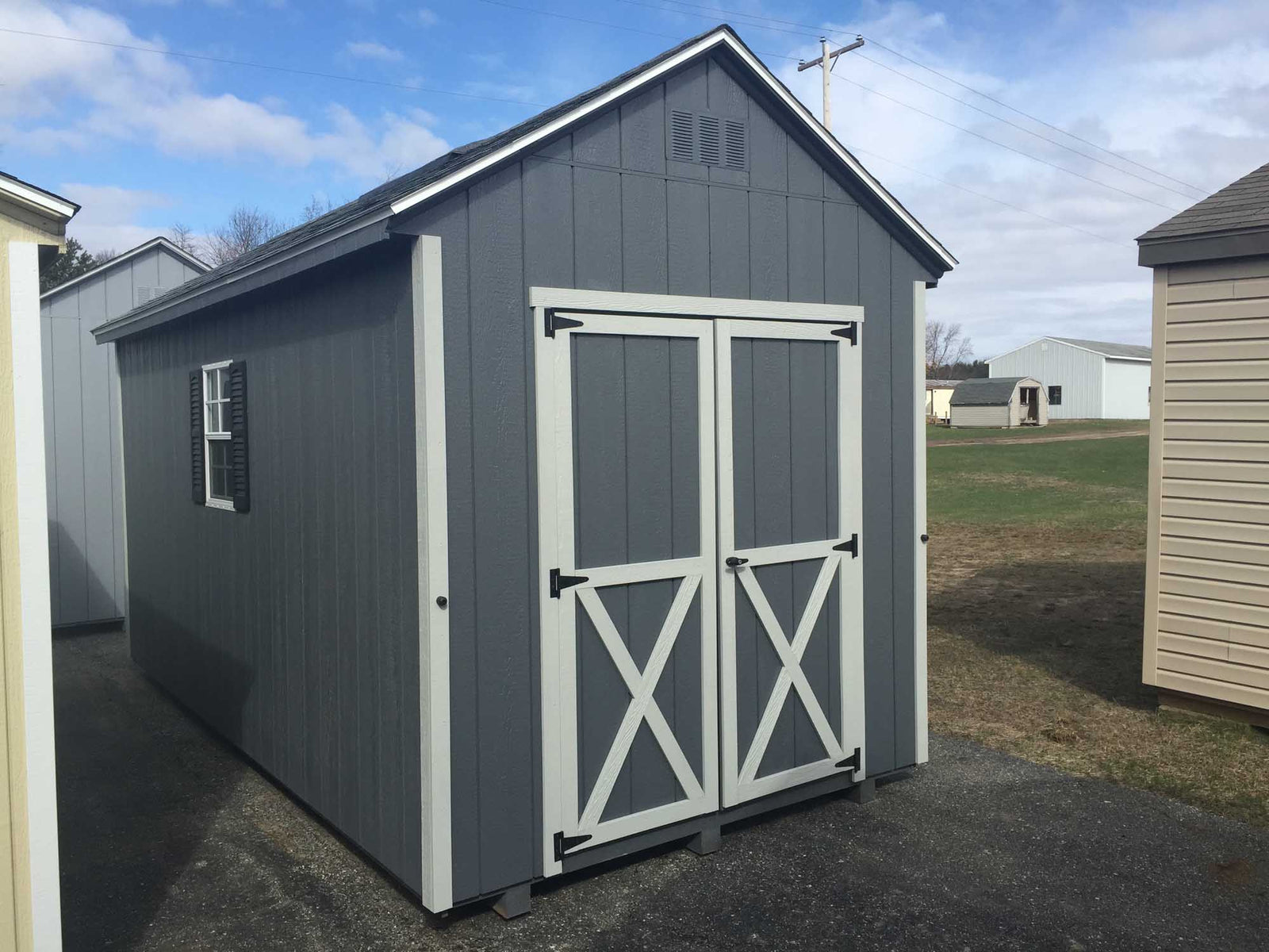 Painted Cape Cod Shed | Cedar Rock Barns