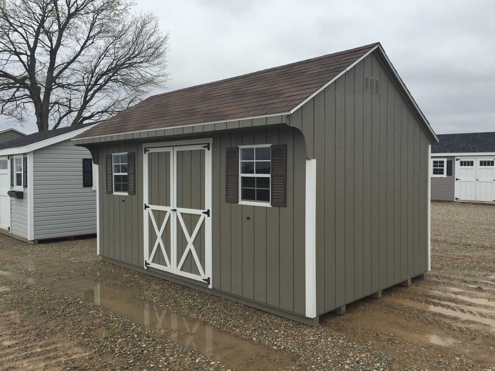 Painted Carriage House Shed | Cedar Rock Barns
