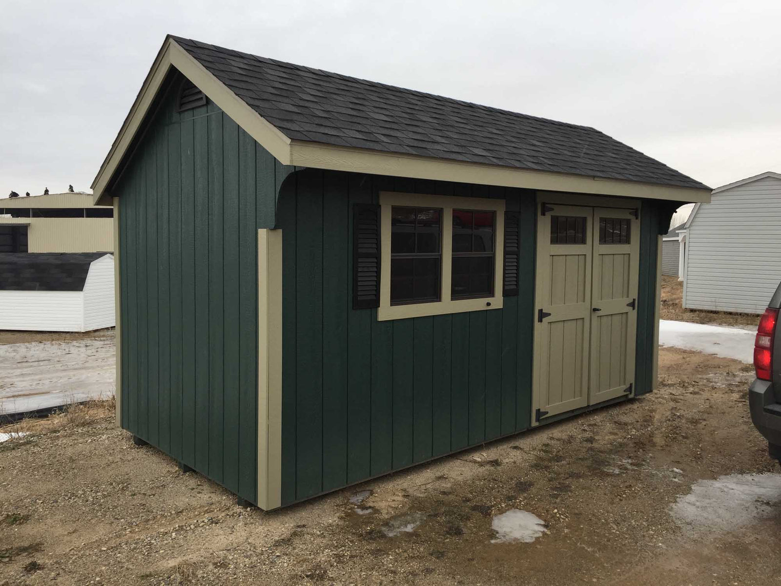 Painted Carriage House Deluxe Shed | Cedar Rock Barns