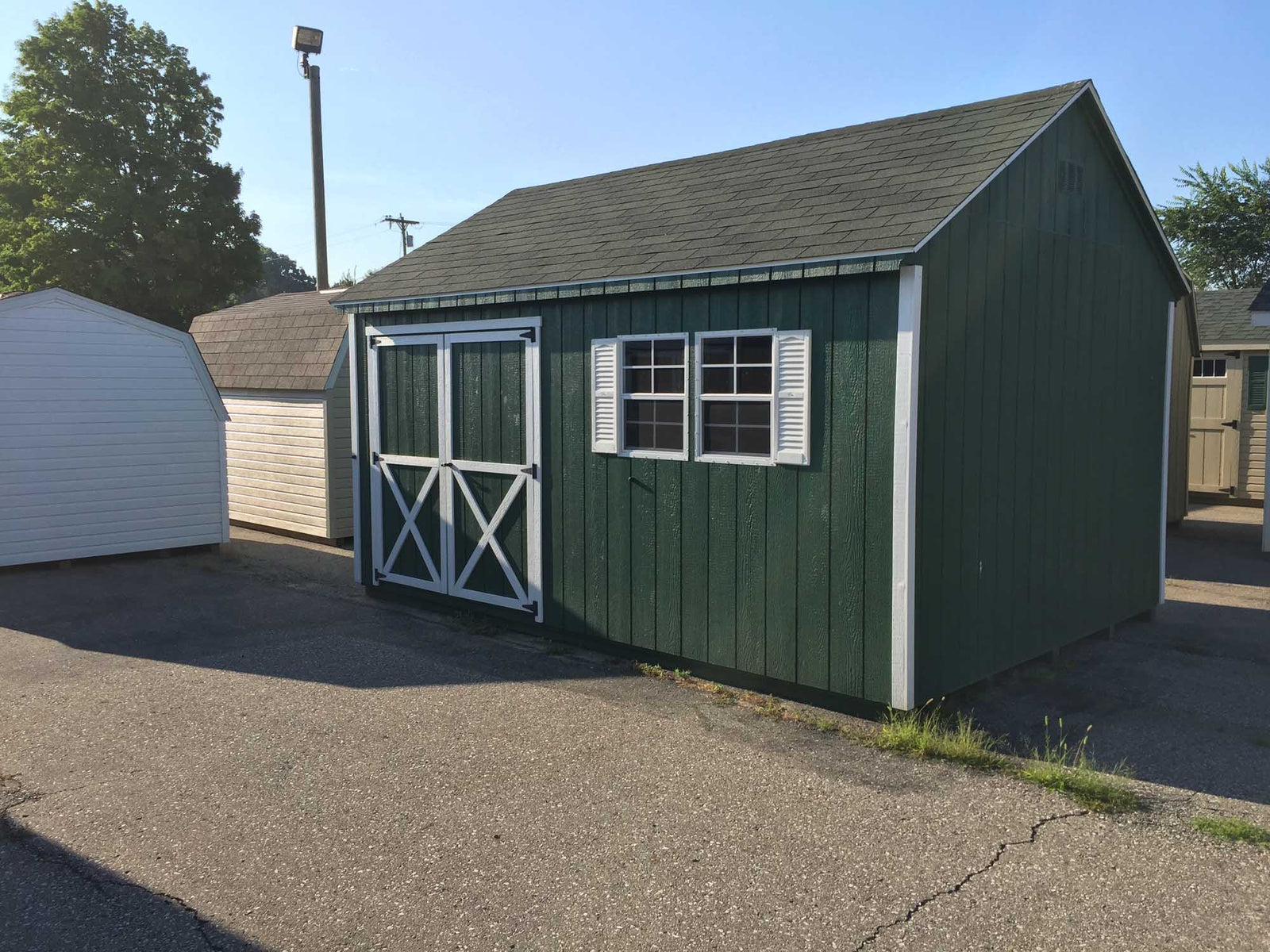 Painted Cape Cod Shed | Cedar Rock Barns