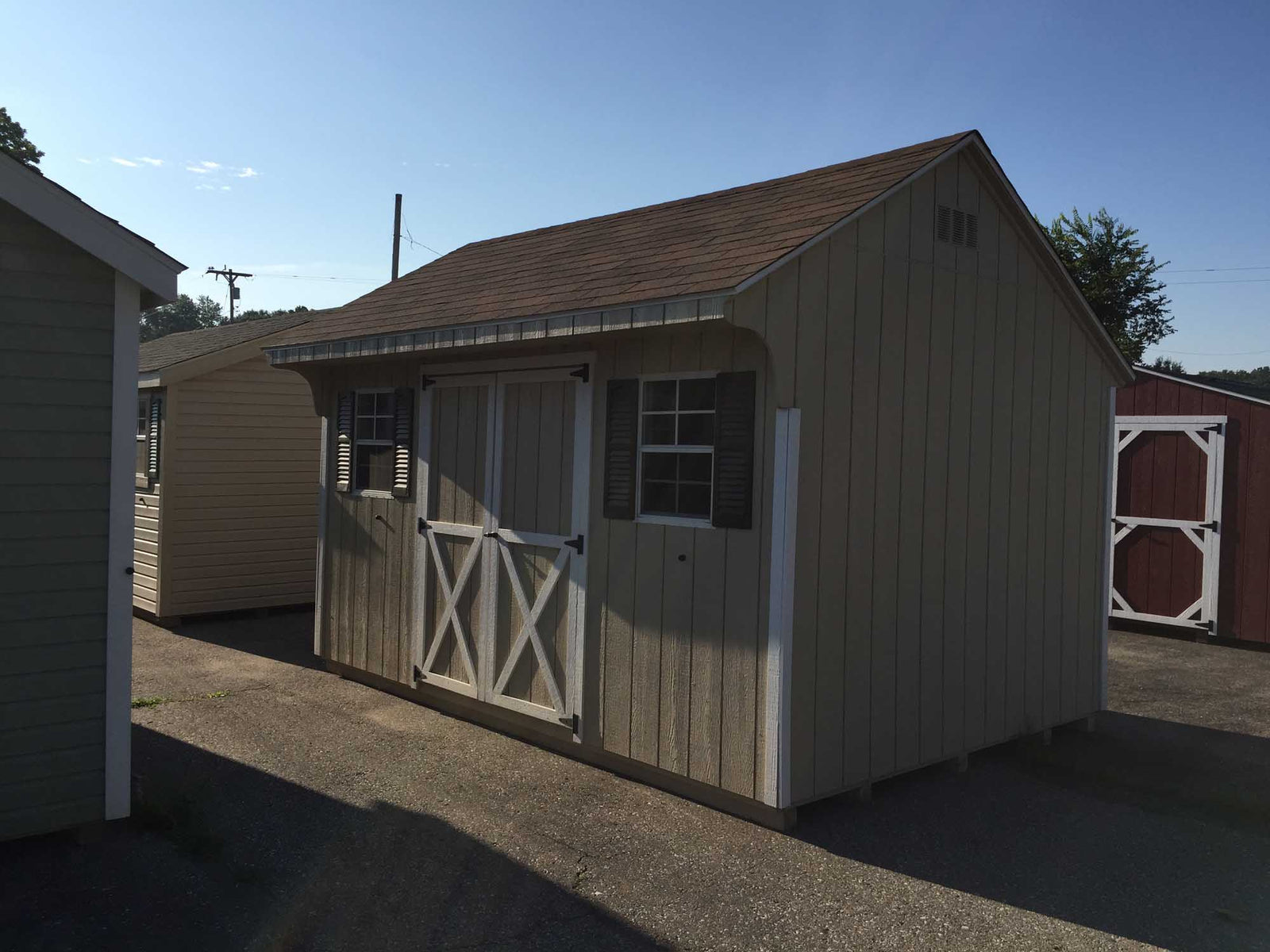 Painted Carriage House Shed | Cedar Rock Barns