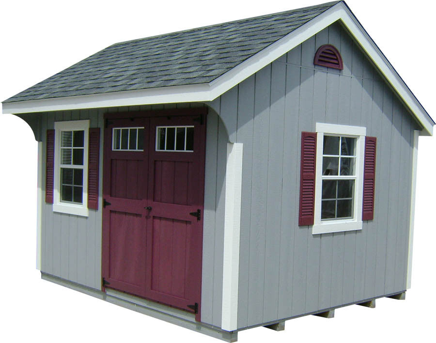 Painted Carriage House Deluxe shed with shutters - Amish-built Michigan - Cedar Rock Barns