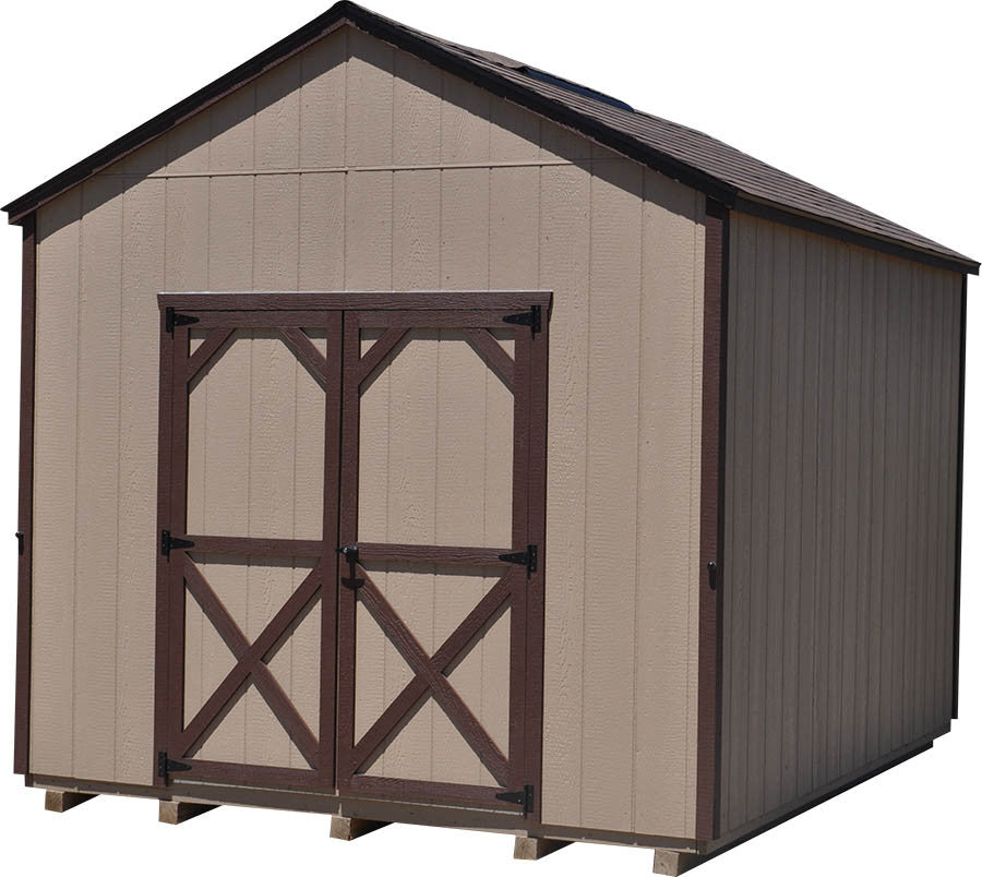 Painted Cottage shed - Amish-built custom color storage building Michigan - Cedar Rock Barns