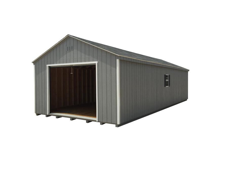 Painted portable garage building - Amish-built custom color garage Michigan - Cedar Rock Barns