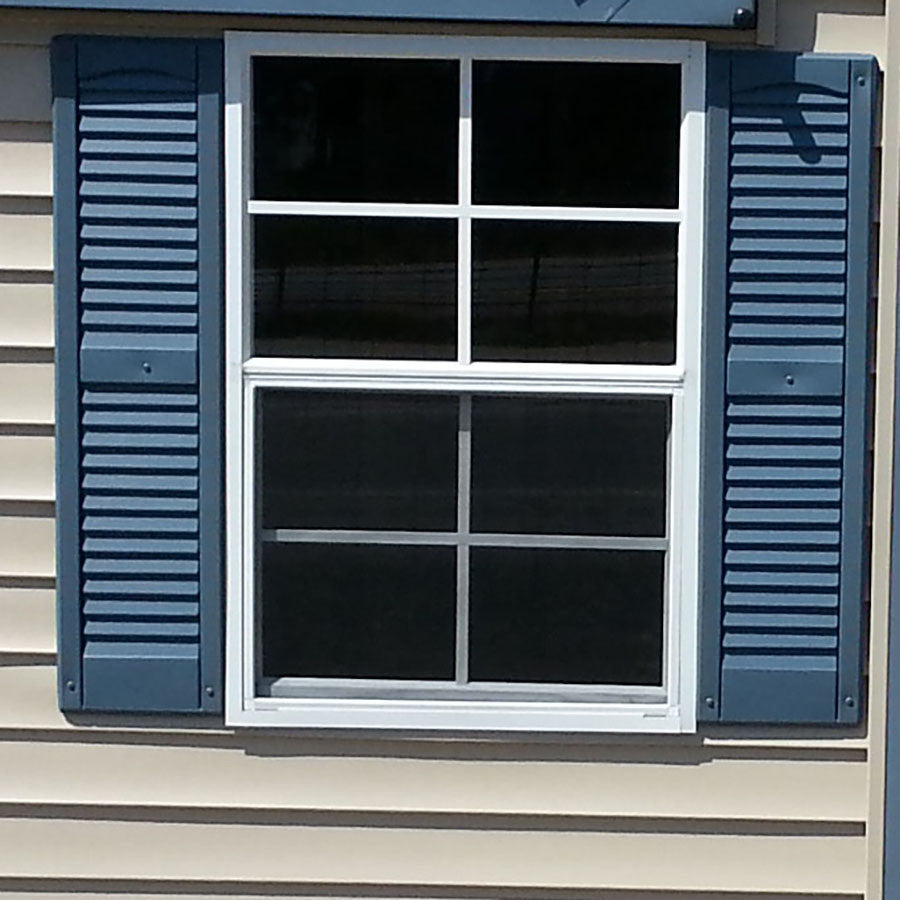 Shed windows with screens standard and insulated - window add-on for storage shed Michigan - Cedar Rock Barns